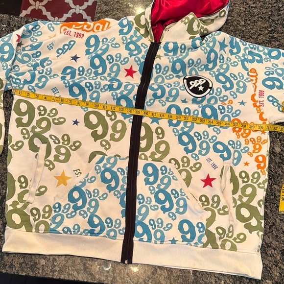 Rare Gino Green Global white Graphic Hoodie with 9’s monogram 5X - Picture 13 of 16